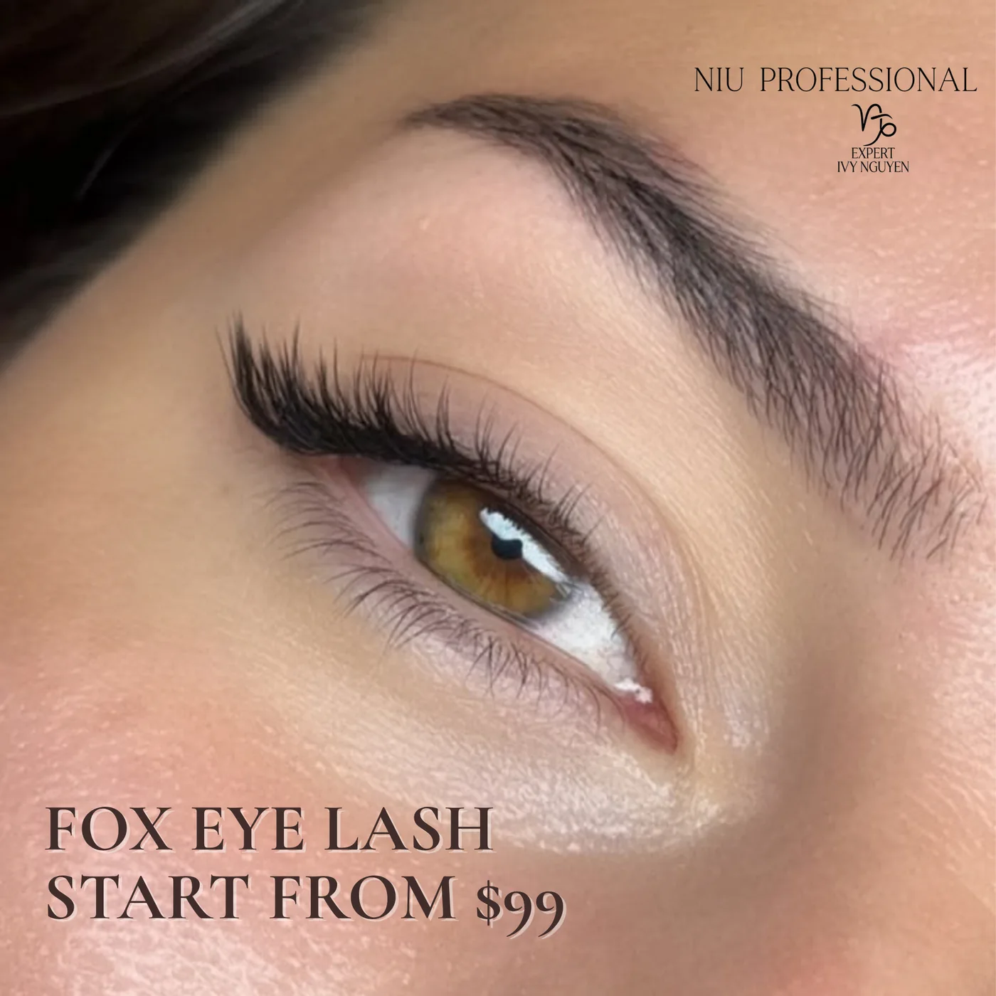Fox eye lash extensions by NIU Professional
