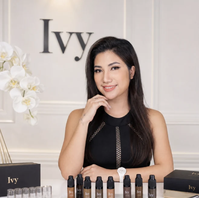 Ivy Nguyen, brow and lash artist at NIU Professional